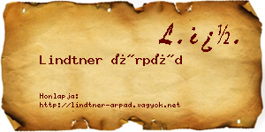 Lindtner Árpád névjegykártya