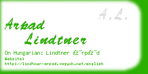 arpad lindtner business card